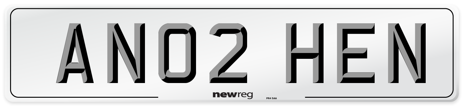 AN02 HEN Number Plate from New Reg